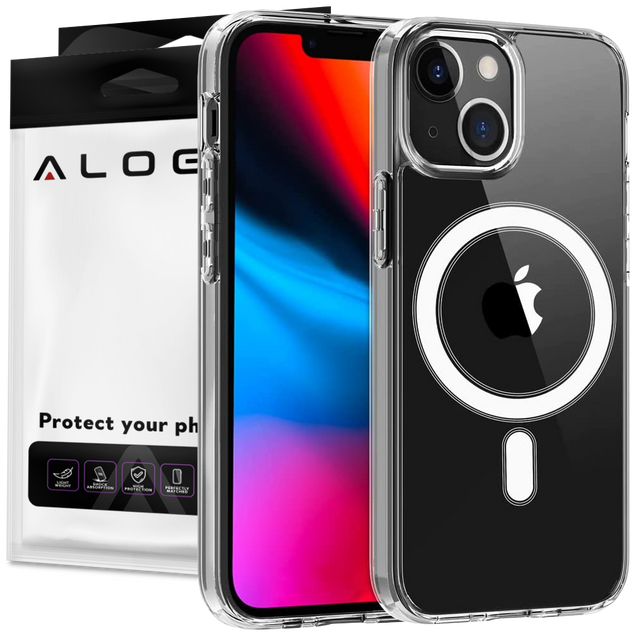 Pouzdro MagSafe Ultra Slim Mag Alogy Qi Case pro Apple iPhone 14 Plus Transparent