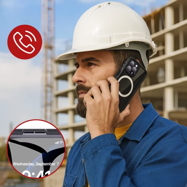 Case for iPhone 15 waterproof Mag Safe Case armored waterproof housing black and gray