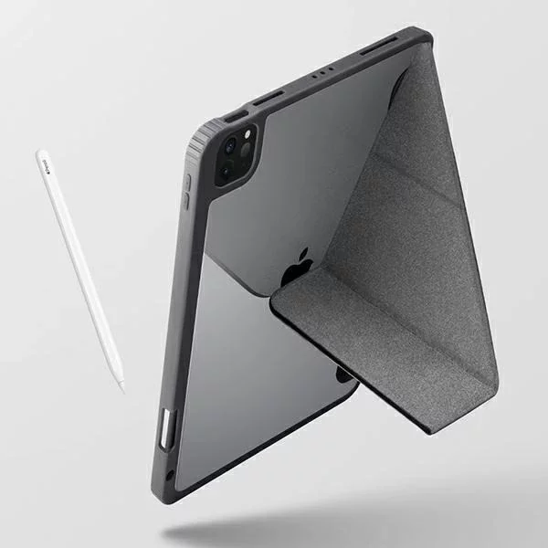 UNIQ etui Moven iPad Pro 12.9 2020 / 2021 / 2022 / iPad Air 13 2024 Antimicrobial szary/charcoal grey