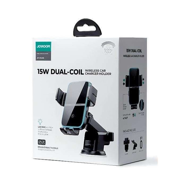 Joyroom JR-ZS246 cockpit car holder with Wireless 15W Black charger