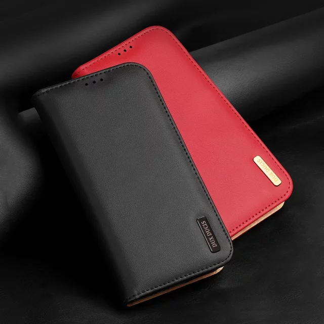 Dux Ducis Hivo Leather Flip Cover Originální kožená peněženka na karty a dokumenty iPhone 14 Plus černá