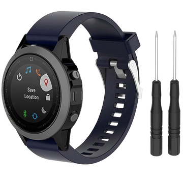 Alogy Soft Rubber Strap für Garmin Fenix ​​​​5/5 Plus / 6/6 pro marineblau