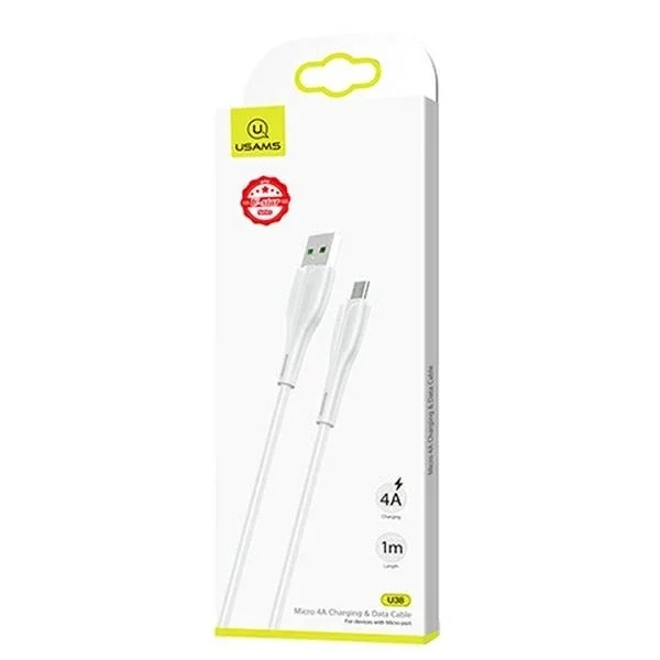 USAMS Cable U38 microUSB 4A Fast Charge for OPPO 1m white