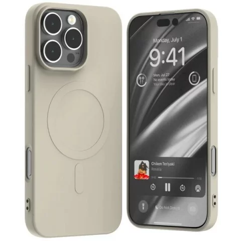 Mercury MagSafe Semi-Silikon-Hülle für iPhone 16 Pro Max 6,9" Stone