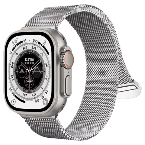 Alogy Stahlarmband für Apple Watch 42/44/45/49 mm Edelstahl Silber