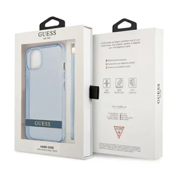 Etui Guess GUHCP13SHTSGSB do Apple iPhone 13 Mini 5,4" nebieski/modré pevné pouzdro Translucent Stap