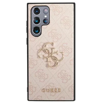 Pevný obal Etui Guess GUHCS22L4GMGPI S908 do Galaxy S22 Ultra 4G velké kovové logo