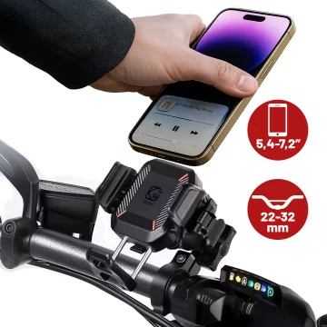Uchwyt Motocyklowy Rowerowy na kierownicę KEWIG M33-C1 na telefon z systemem przeciwwstrząsowym na motor quada skuter Czarny