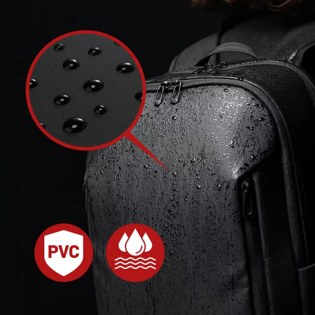 Voděodolný batoh Bange 26L pro notebooky do 15,6" – prostorný a pohodlný, odolný a prodyšný, do města i na cesty, do práce i do letadla, unisex – černý