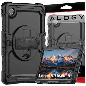 Etui pancerne 360 z miejscem na rysik do Lenovo K11/ K11E 11” / M11 10.95" 11" TB330FU TB330XU TB331FC Alogy Pirate 360 Case obudowa na tablet Czarne