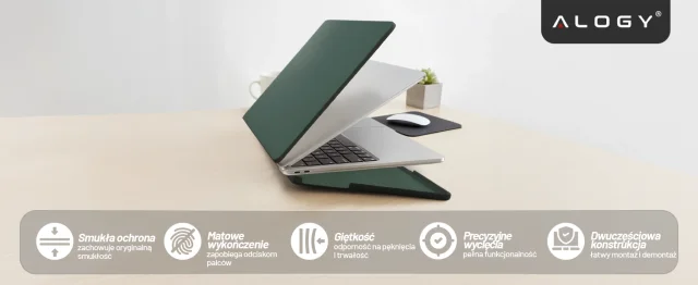 Pouzdro pro Apple MacBook Air 13 / 13,3" 2018–2021 (M1 A2337/A2179/A1932) – Flexibilní, matné ochranné pouzdro, lehké a odolné – Alogy AirGuard™ Green