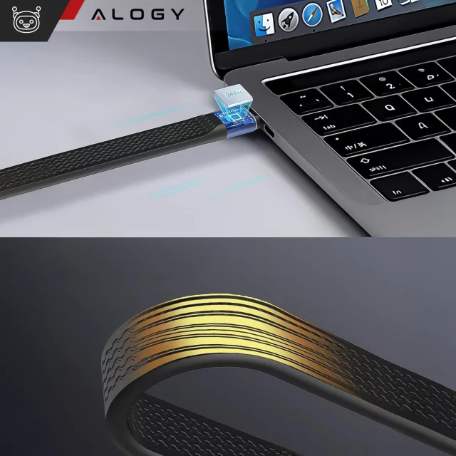 HUB-Splitter Alogy-Adapter für Computer-Laptop mit USB-C auf 3x USB-A 2.0 1x USB-A 3.0 Grau