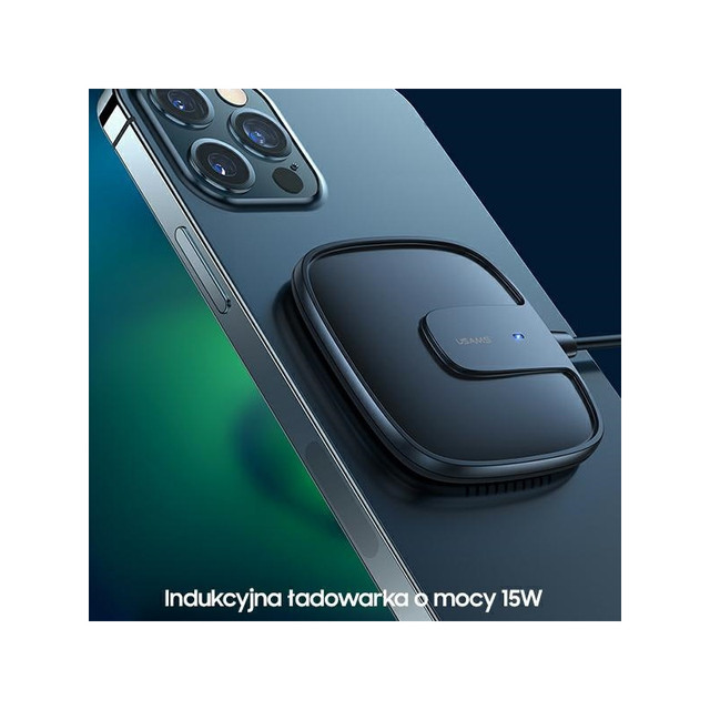 USAMS Ładowarka indukcyjna US-CD159 magnetic W1 15W Extra-thin iPhone 12 series czarny/black CD159DZ01