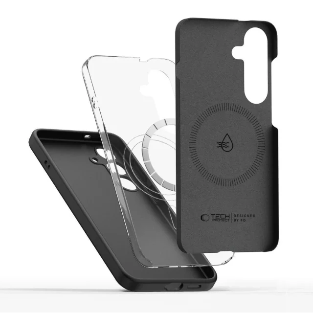 Etui do Samsung Galaxy S25 Edge Tech-Protect Liquid Silicone MagSafe Czarny