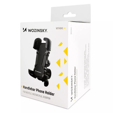 Wozinsky strong phone holder for bicycle, motorcycle, scooter handlebars black (WBHBK6)