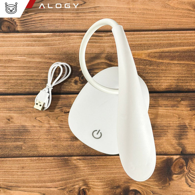 Stolní LED lampa na školní dotykový stůl USB stojící noční bezdrátová Flexible Alogy White