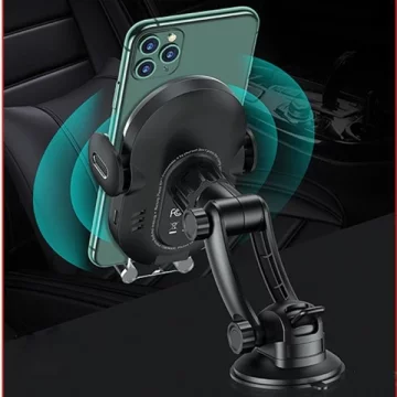 USAMS US-CD131 15W Automatic induction holder for glass / dashboard black/black CD131ZJ01