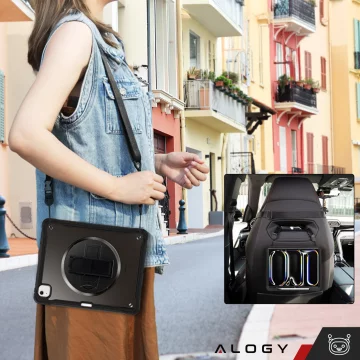 Etui pancerne 360 z miejscem na rysik do Apple iPad Air 11" (2024,2025) / Air 10.9" (2020,2022) / Pro 11 (2018) Alogy Pirate 360 Case obudowa na tablet Czarne