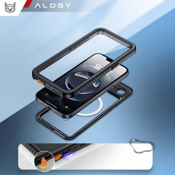 Etui Wodoodporne do Apple iPhone 16e Alogy HydroArmor™ IP68 Case z przezroczystym tyłem Pancerna obudowa 360