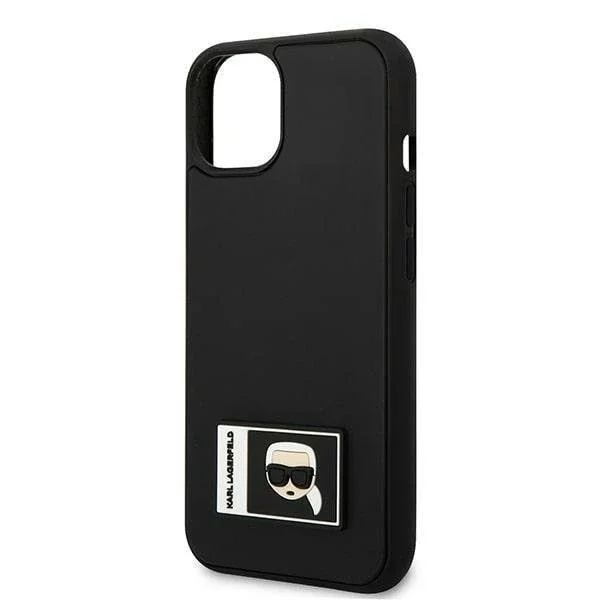 Ochranné pouzdro na telefon Karl Lagerfeld KLHCP13S3DKPK pro Apple iPhone 13 Mini 5,4" černo/černé pevné pouzdro Ikonik Patch