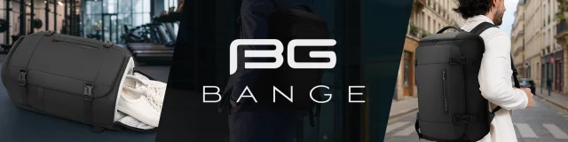 Bange wasserdichter Rucksack für 15,6-Zoll-Laptop, Stadtreisender, 45 x 30 x 16 cm, für Arbeit, Flugzeug, Herren, Damen, mit USB-Anschluss Schwarz