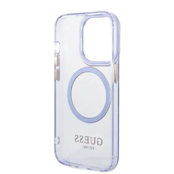 Etui Guess GUHMP14XHTCMU iPhone 14 Pro Max 6,7" purpurowy/purple hard case Gold Outline Translucent MagSafe