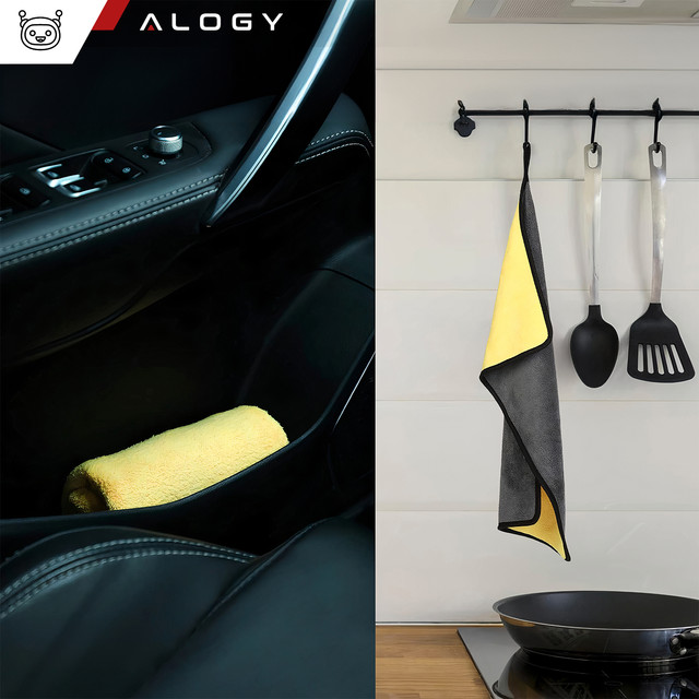 Leštící hadřík z mikrovlákna na obrazovky 30x40 cm Oboustranný velurový ručník na mytí obrazovek a sušení auta Alogy