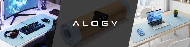 Schreibtischunterlage 90 × 45 cm – rutschfeste Schutzmatte aus elegantem PU-Kunstleder, für Maus und Tastatur, stilvoll und langlebig – Alogy WorkMat™ Blau