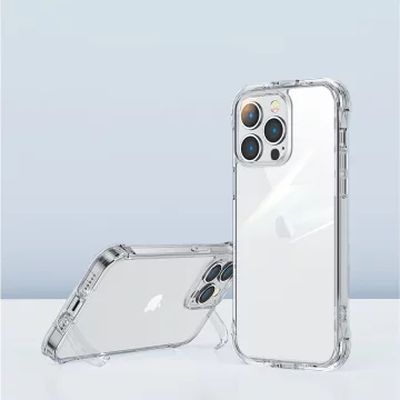 Kryt pouzdra Joyroom Defender Series pro iPhone 14 Armored Hook Cover Stand Clear (JR-14H1)