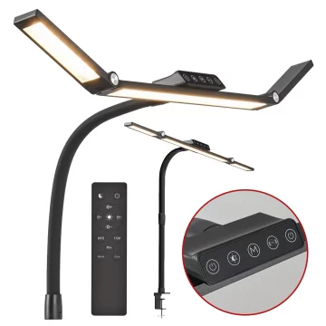 Stolní lampa Alogy DeskPro™ LED se skládacím designem, nastavitelným jasem a plnospektrálním světlem, s držákem na stůl a ochranou očí.