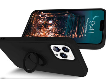 Silikonové pouzdro Ring Ultra Slim Alogy pro iPhone 12/12 Pro 6.1 černé sklo