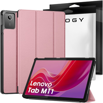 Etui do Lenovo Tab K11 K11E 11” M11 10.95" TB330FU / TB330XU / TB331FC Book Case Cover z klapką obudowa futerał pokrowiec Alogy Różowe + Szkło + Rysik