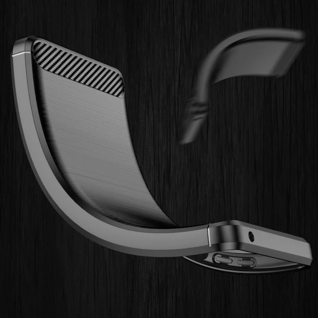 Pouzdro na telefon Carbon Case pro Samsung Galaxy S23 pružný silikonový karbonový kryt černý