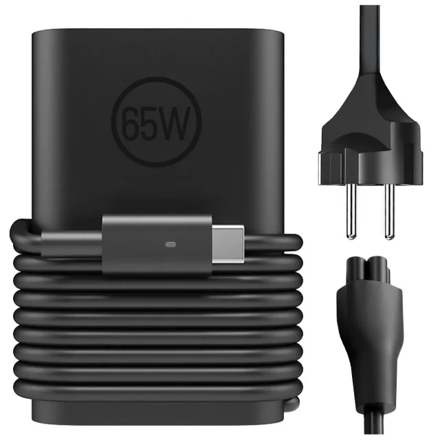 Zasilacz USB-C 65W PD do Laptopów HP Lenovo Asus Apple, Szybkie Ładowanie 20V 3.25A, Długi Kabel 2.8m, Kompaktowy i Wydajny, Alogy PowerBoost™ – Czarny