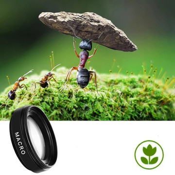 Objektiv Smartphone Sada objektivu 2v1 Alogy Objímka objektivu 0,45X Makro 12,5X Široký