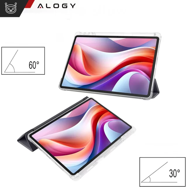 Hülle für Lenovo Tab M11 10,95 Zoll TB330FU/TB330XU/TB331FC Smart Case Pencil mit Flip Alogy Gehäuse Schwarz und Transparent