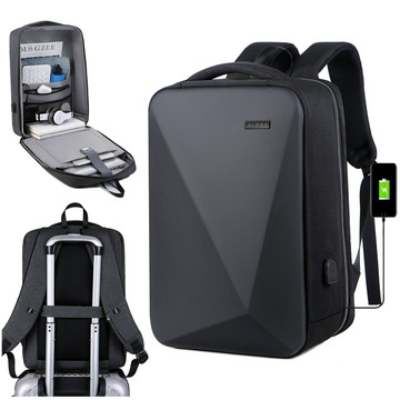 Alogy Urban Safe Anti-Diebstahl-Rucksack für 15,6-Zoll-Laptop mit USB-Anschluss, groß, wasserdicht, Unisex, Schwarz