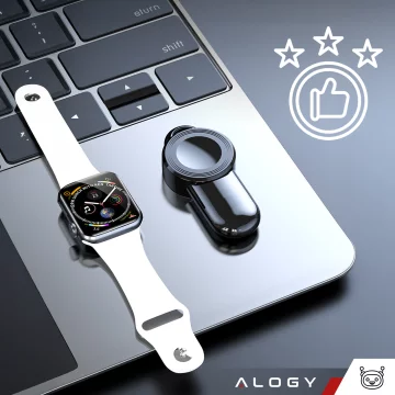 Mini indukční nabíječka pro Apple Watch USB Charging Alogy High-end Chip černá