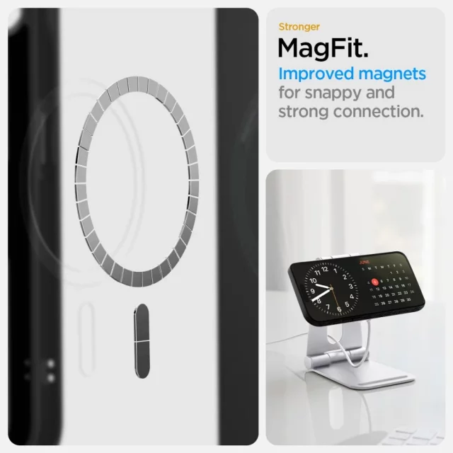 Etui do iPhone 16e Spigen Liquid Air Mag MagSafe Matte Black