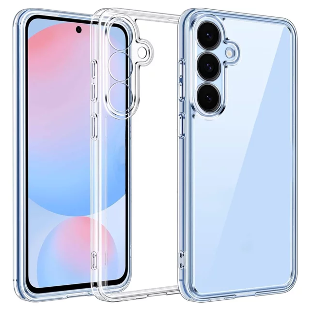 Průhledný kryt pro Samsung Galaxy S25, vyvýšené okraje, perfektní padnutí, PC TPU, kryt Alogy HybridShield™