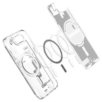 Pouzdro Spigen Ultra Hybrid MagSafe pro iPhone 16E Zero One, bílé