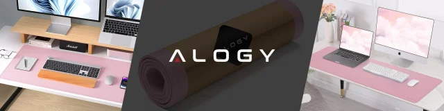 Podložka na stůl 90×45 cm – protiskluzová ochranná podložka z elegantní PU ekokůže, pro myš a klávesnici, stylová a odolná – Alogy WorkMat™ Pink