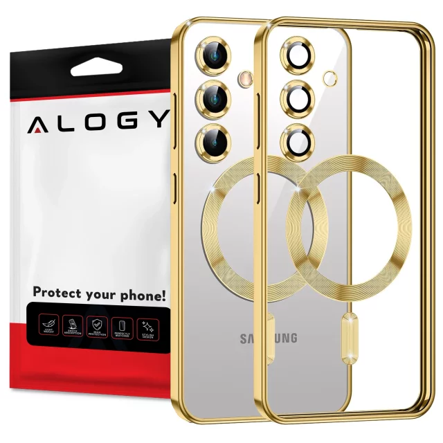Etui do Samsung Galaxy S25+ Plus Alogy LuxeShield™️ Glamour Luxury Ring obudowa z osłoną aparatów Złote
