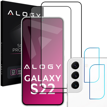 2x Alogy Glass Full Glue FC 2x Glass pro objektiv fotoaparátu pro Samsung Galaxy S22