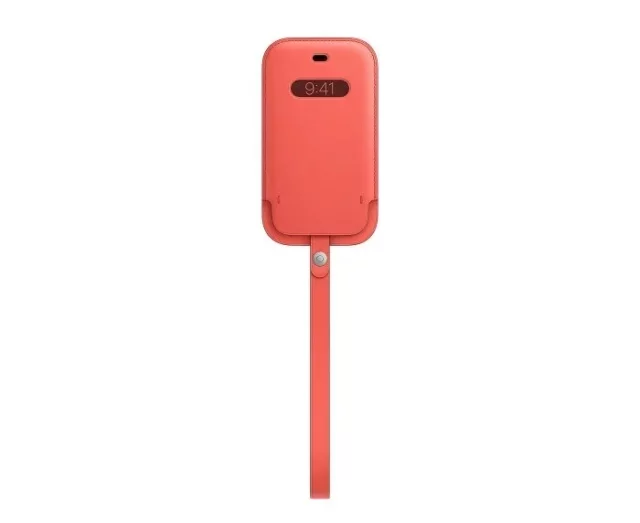 Hülle für Apple iPhone 12/12 Pro, Orange Pink - Lederhülle