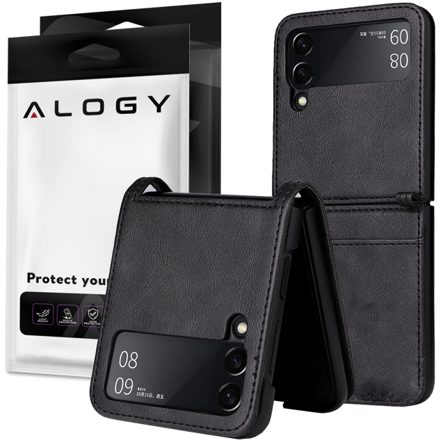 Schützende Flip-Leder-Brieftasche Alogy Wallet Case Handyhülle für Samsung Galaxy A54 5G Schwarz