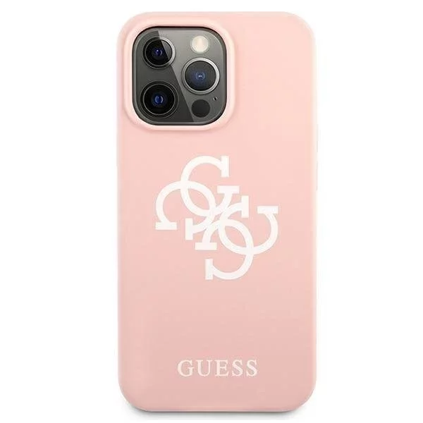 Guess GUHCP13LLS4GWPI iPhone 13 Pro / 13 6,1" różowy/růžové pevné pouzdro Silikonové 4G logo