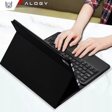 Etui ochronne z klawiaturą Alogy Keyboard case z miejscem na rysik klawiatura bezprzewodowa do Apple iPad Air 13" czarne 