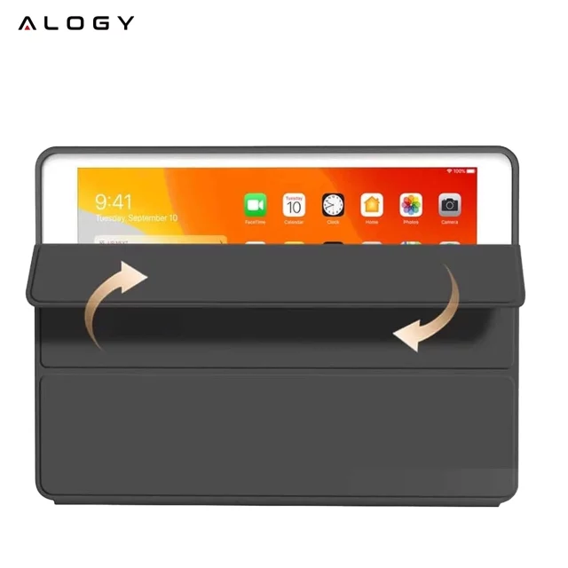 Hülle für Apple iPad 10.2 9 Gen 8/7 2021/2020/2019 Smart Pencil Case Alogy TPU Tablet Cover Schwarz
