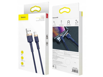 Baseus Keviar USB Lightning Cable 2m for iPhone iPad iPod 1.5A Navy blue